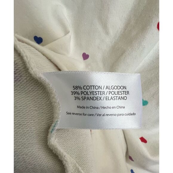Wild Fox Colorful Heart Patterned White Long Sleeve Sweatshirt - Picture 4 of 4